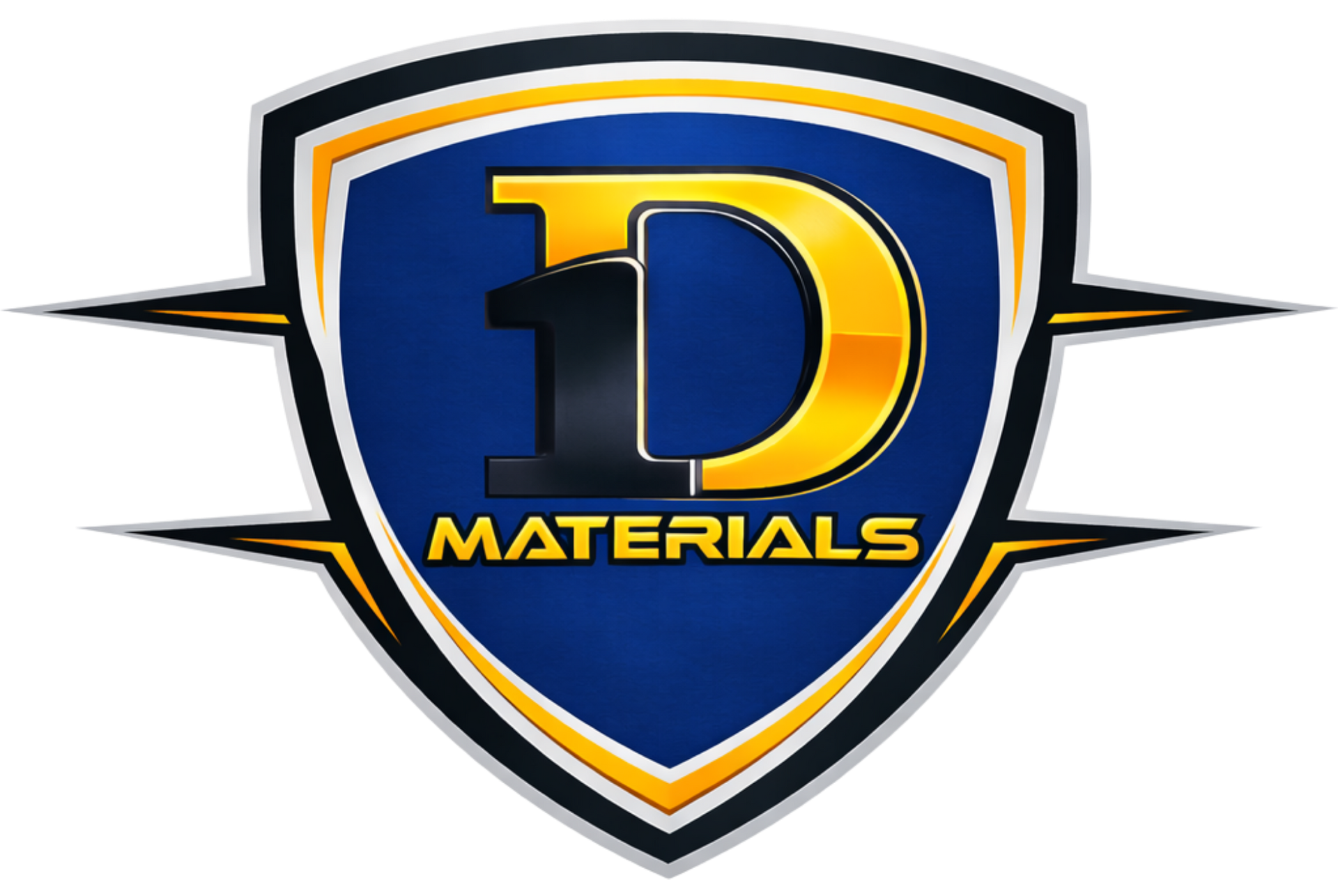 A shield-shaped logo featuring the text