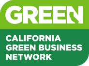 The logo for the california green business network is green and white.