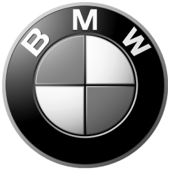 A black and white bmw logo on a white background