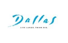 the dallas live logo is blue and white and says `` live large , think big ''