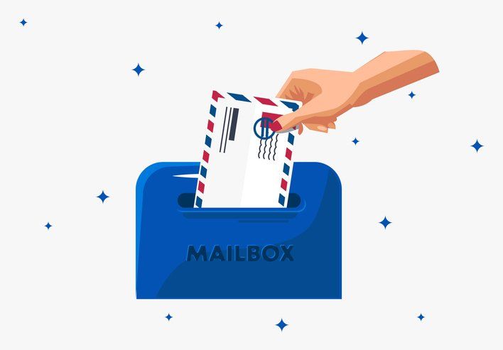 direct mail letter being put in the mailbox