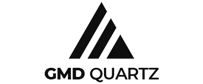 GMD Quartz logo with black geometric triangle mark above bold black text on a white background