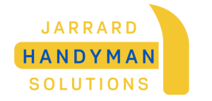 Jarrard Solutions LLC Logo for Jarrard Handyman Solutions with text and a yellow shape resembling a hammer.