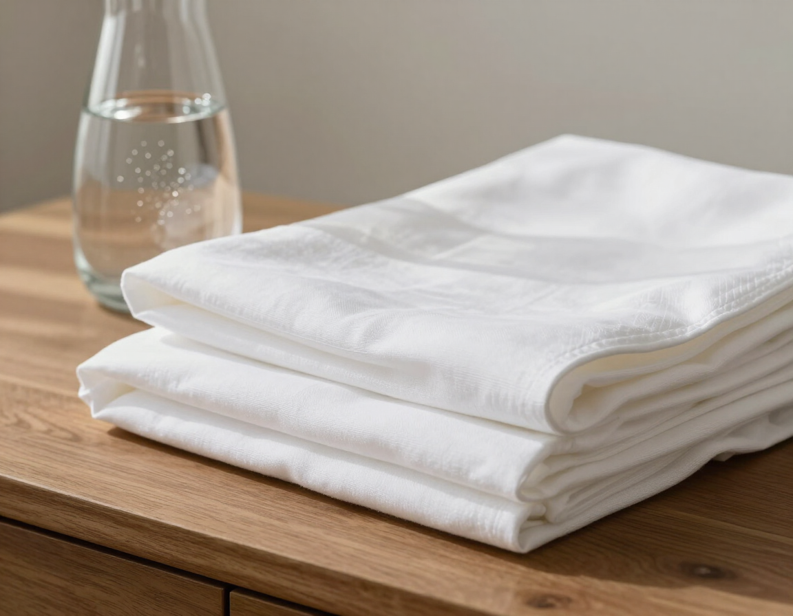 Folded linens and refined studio details