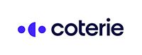 Coterie logo: Blue dots and partial arc, followed by