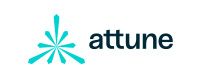 Attune logo: teal burst graphic with