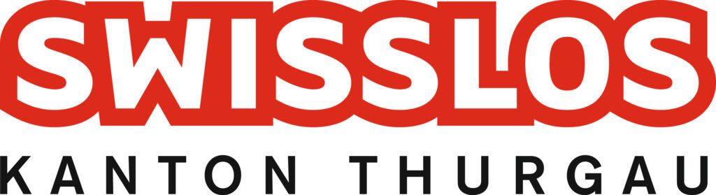 SWISLOS-Logo in Rot und Schwarz mit dem Schriftzug „KANTON THURGAU“ darunter