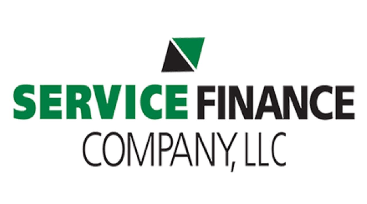 The logo for service finance company llc is green and black
