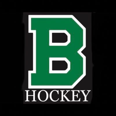 Green and white &ldquo;B Hockey&rdquo; logo on a black background