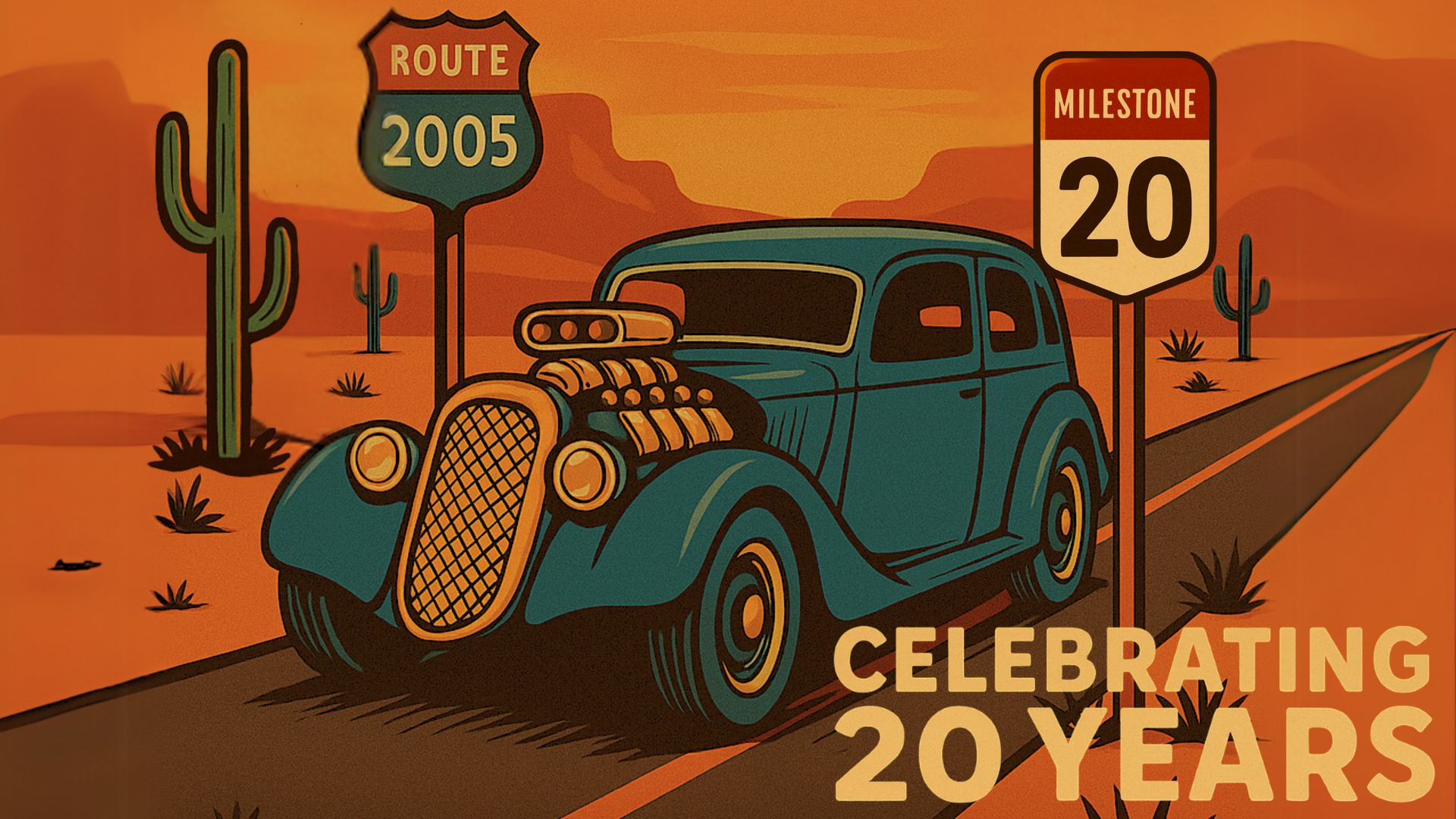 Precision Tire and Auto Center 20-year anniversary in North Phoenix car driving passed Route 2005