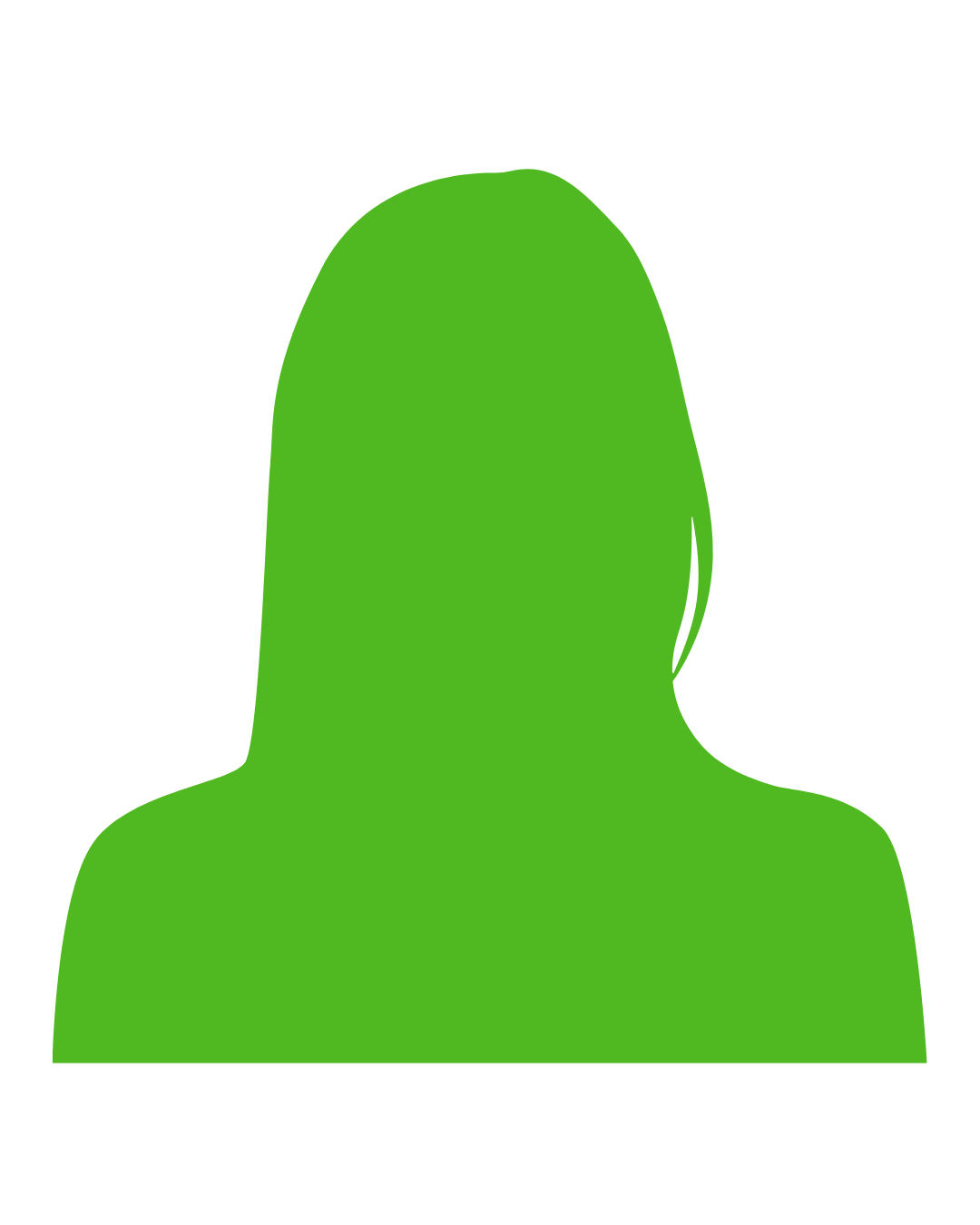 Green silhouette of a person on a white background