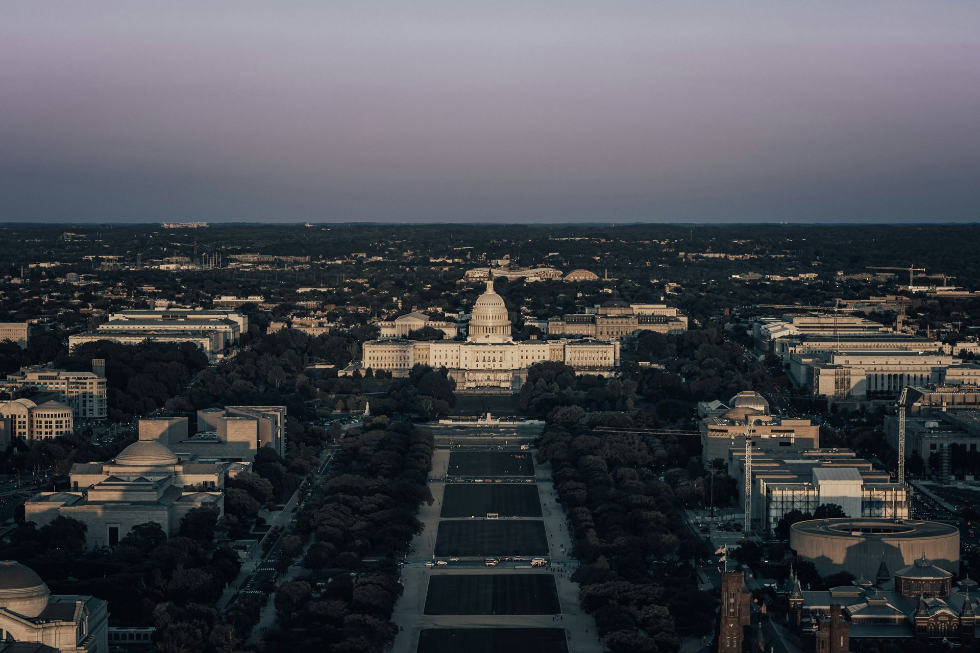 The United States Capitol seen along the National Mall at dusk, Washington DC, destination for London diplomatic postings