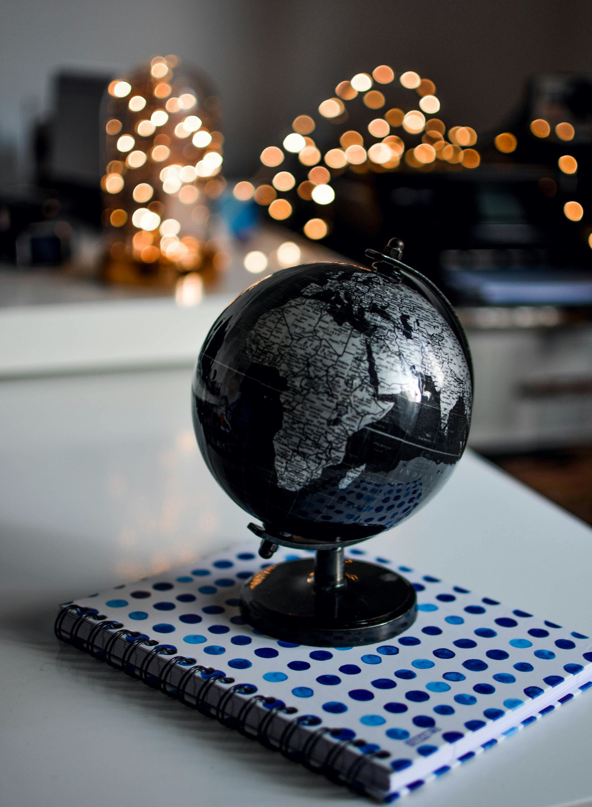 A globe in close-up, representing international removals from London to destinations worldwide