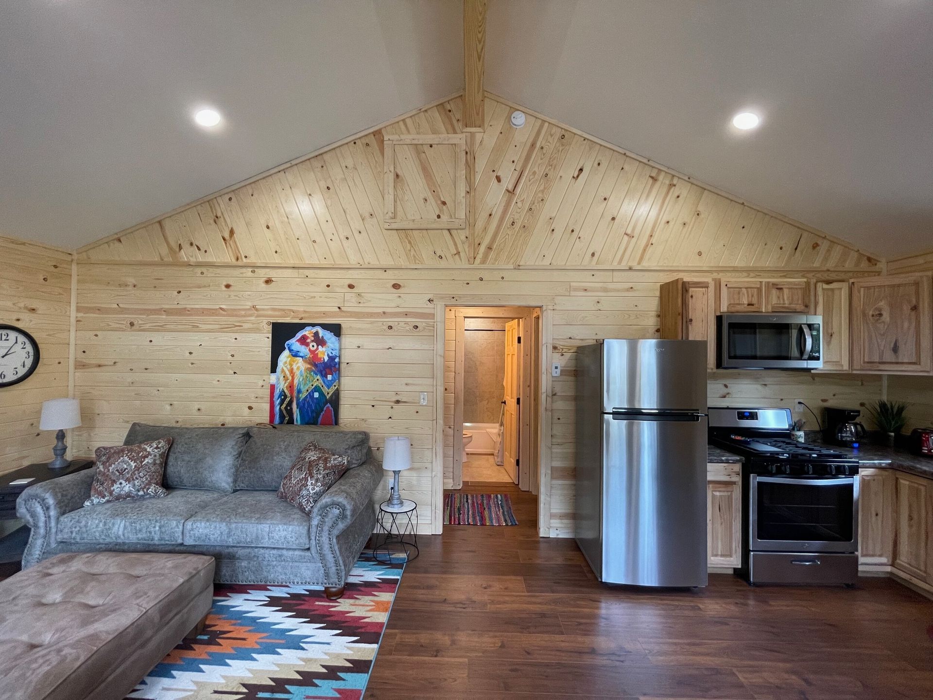 couch and kitchen