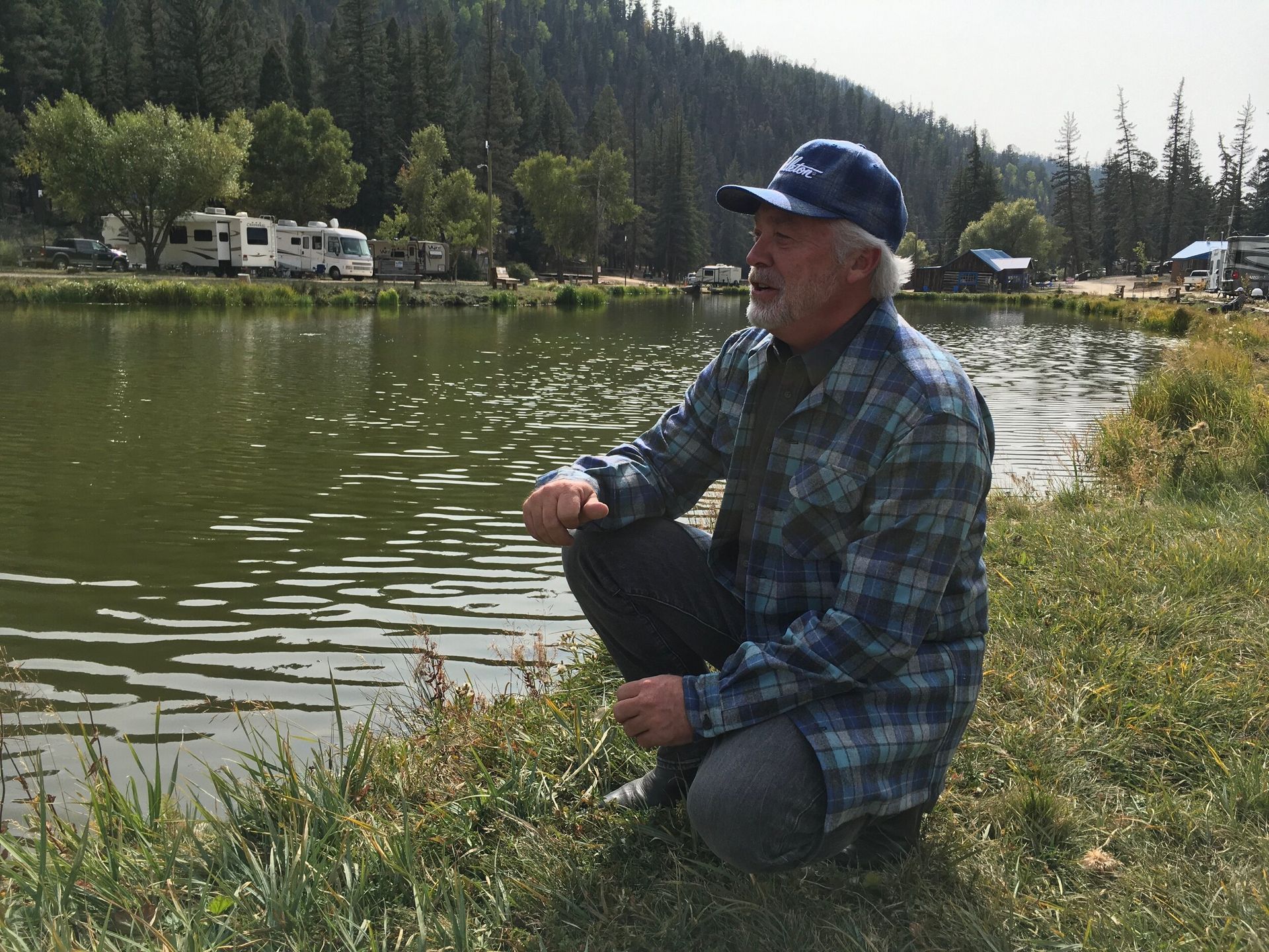 Man next to water