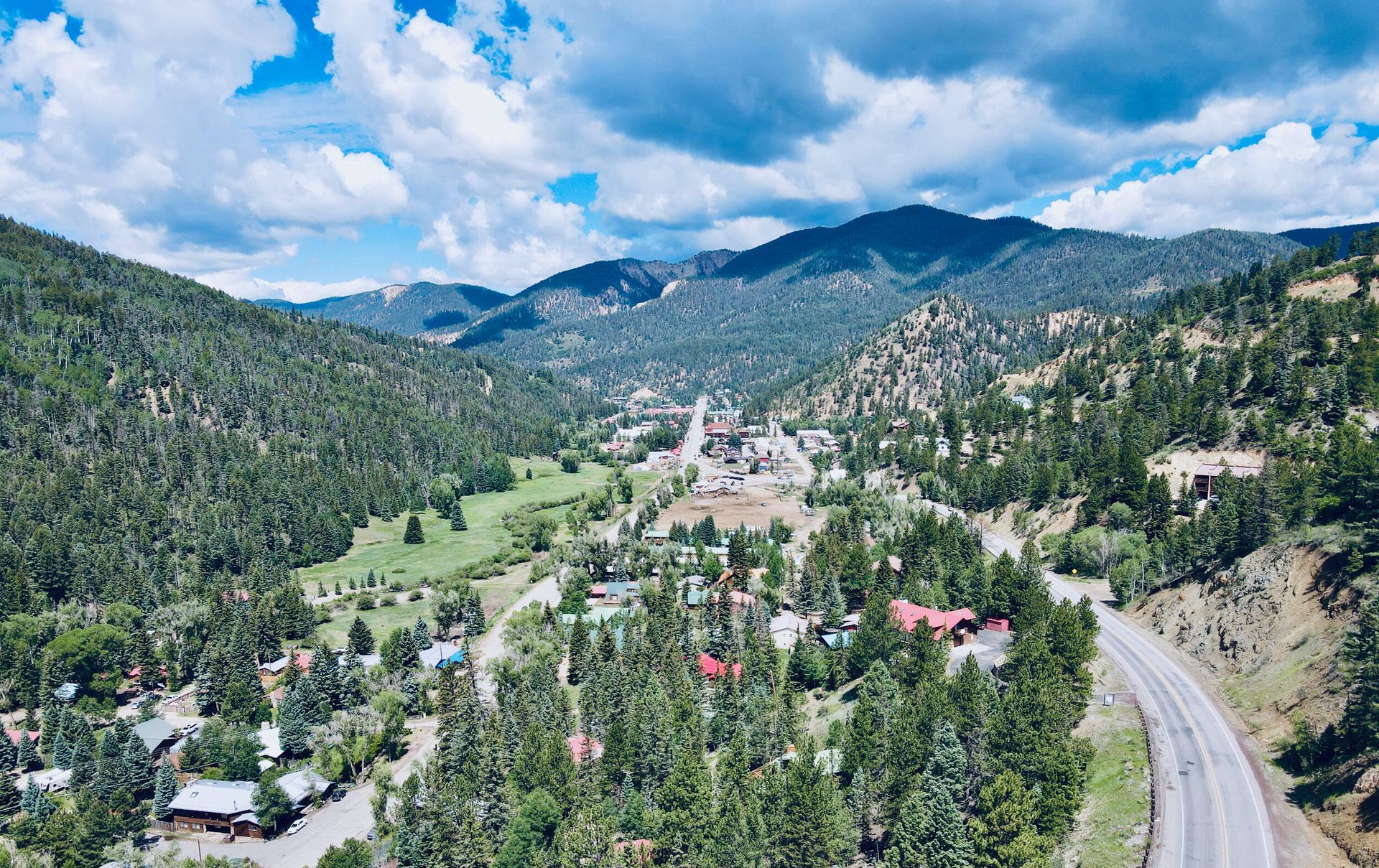 Arial view of town