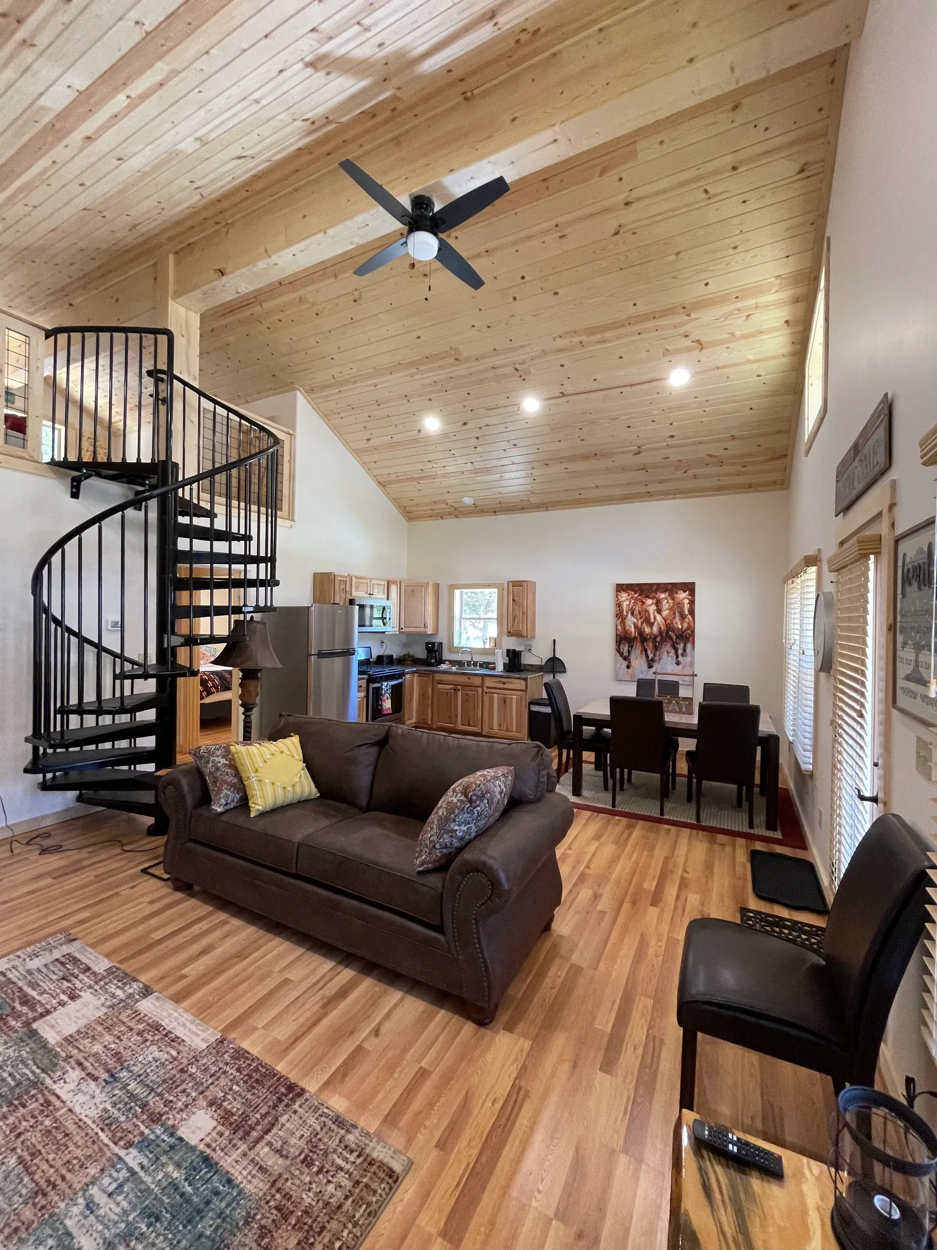 couch and kitchen