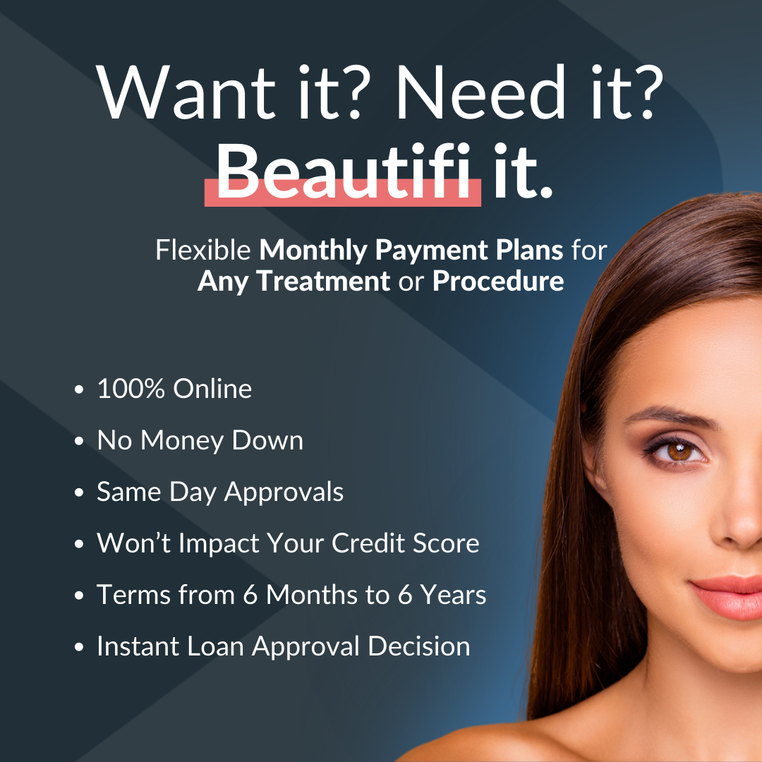 An advertisement for flexible monthly payment plans for any treatment or procedure