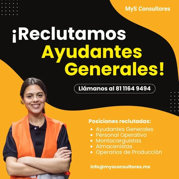 ¡Reclutamos Ayudantes Generales!