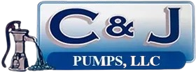 C&J Pumps, LLC logo in blue with a pump icon on the left