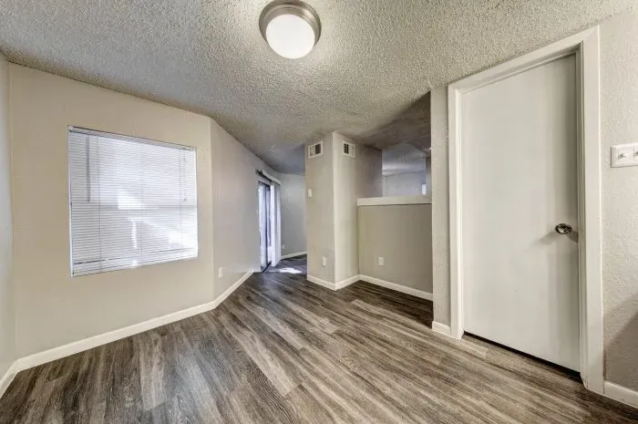 Living room with grey floor