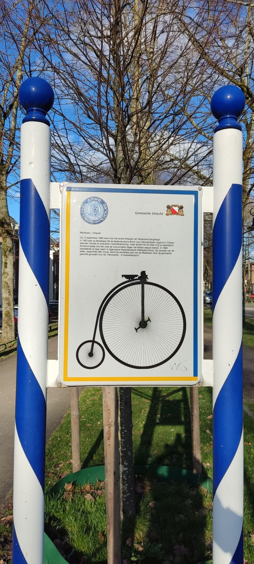 Eerste fietspad Maliebaan Utrecht