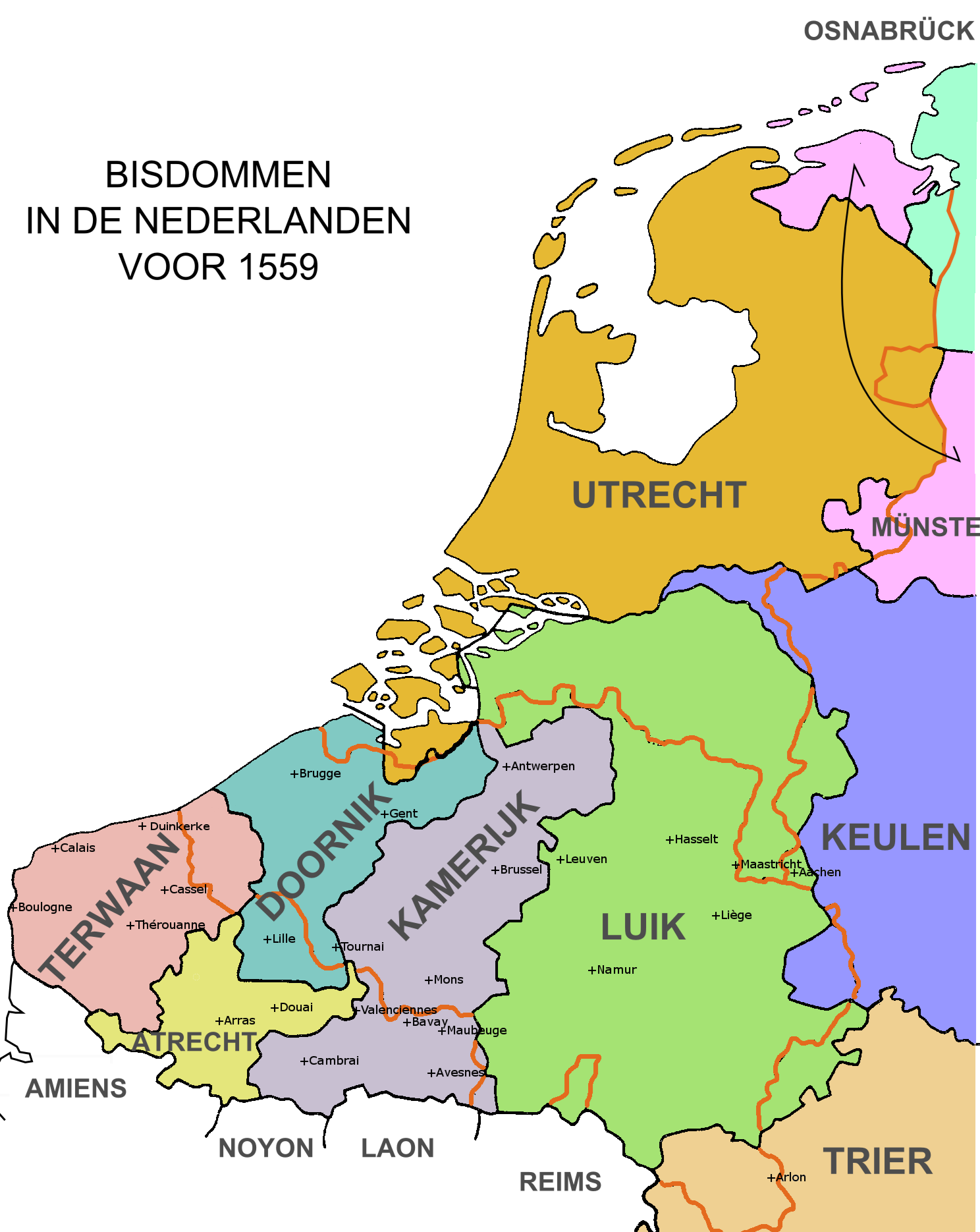 Bistummen in Die Niederlande