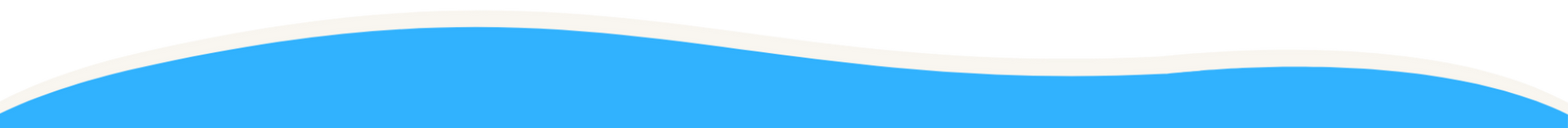 Blue curved banner at the top edge of a white background