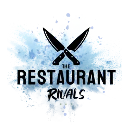 Logo with crossed knives above text