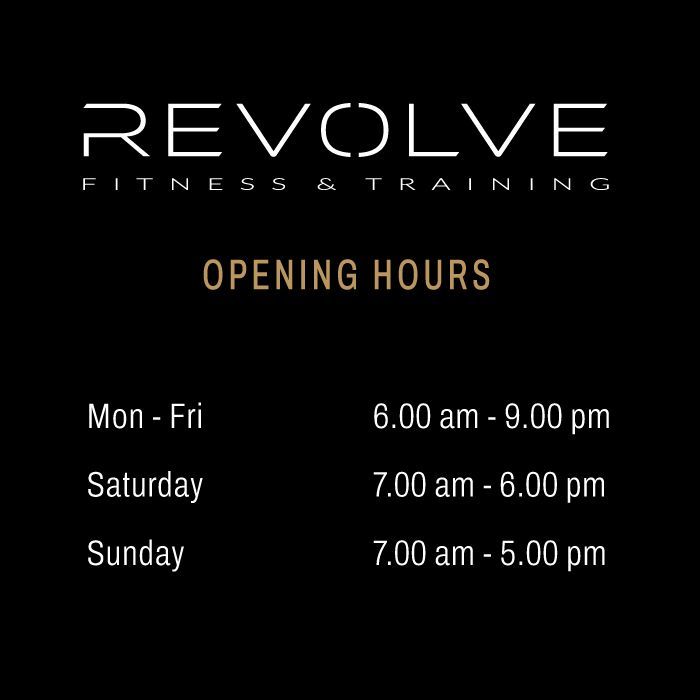Opening hours at Revolve Fitness