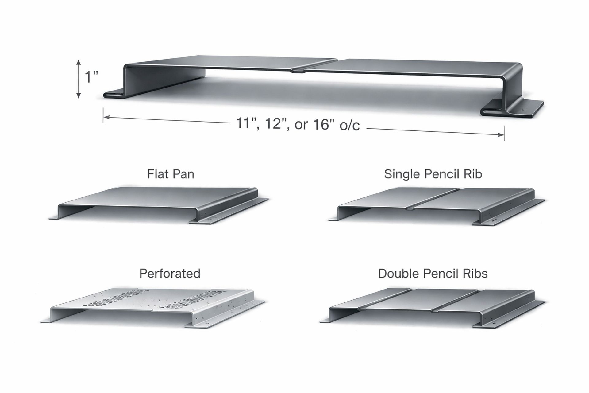 Gray metal platform with raised edges on two black supports
