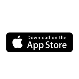 Black “Download on the App Store” badge with Apple logo on a white background
