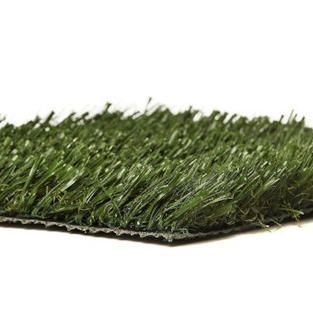 Close-up of green artificial grass turf on a white background