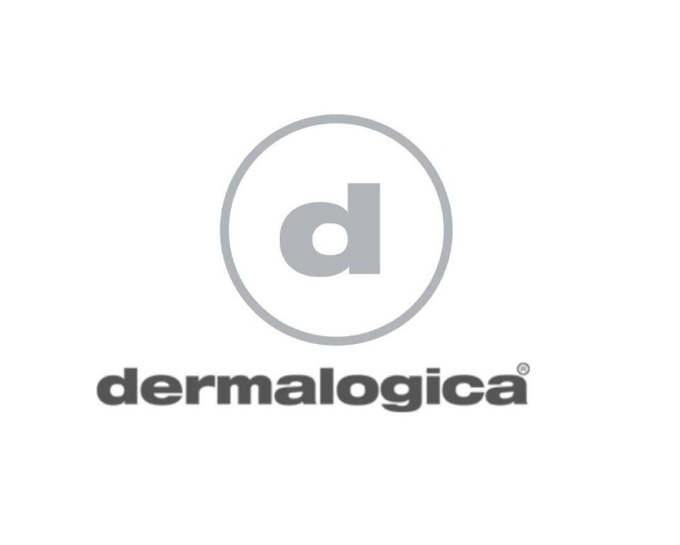 Dermalogica logo: gray circle with a lowercase