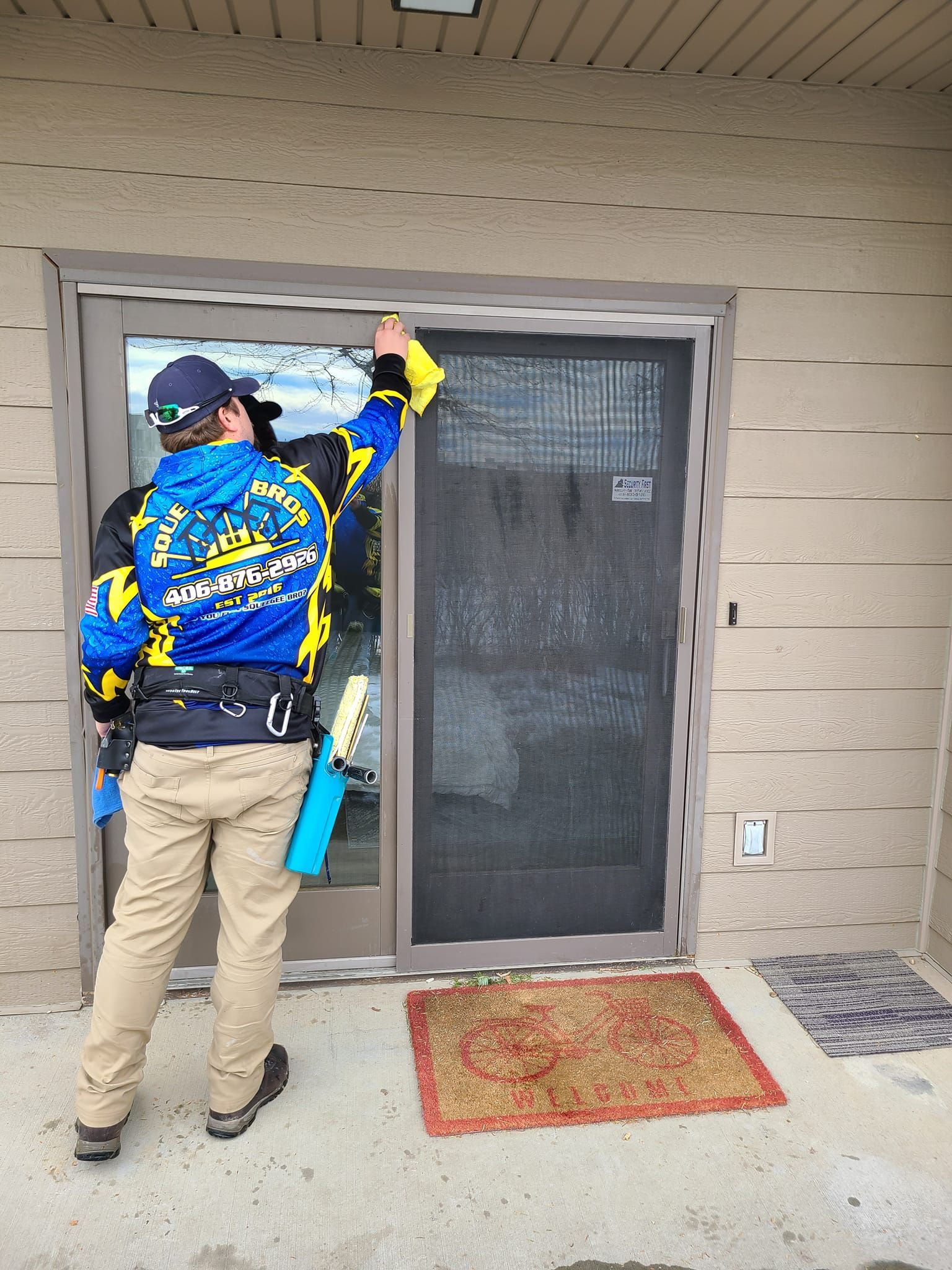 HVAC tech working in house