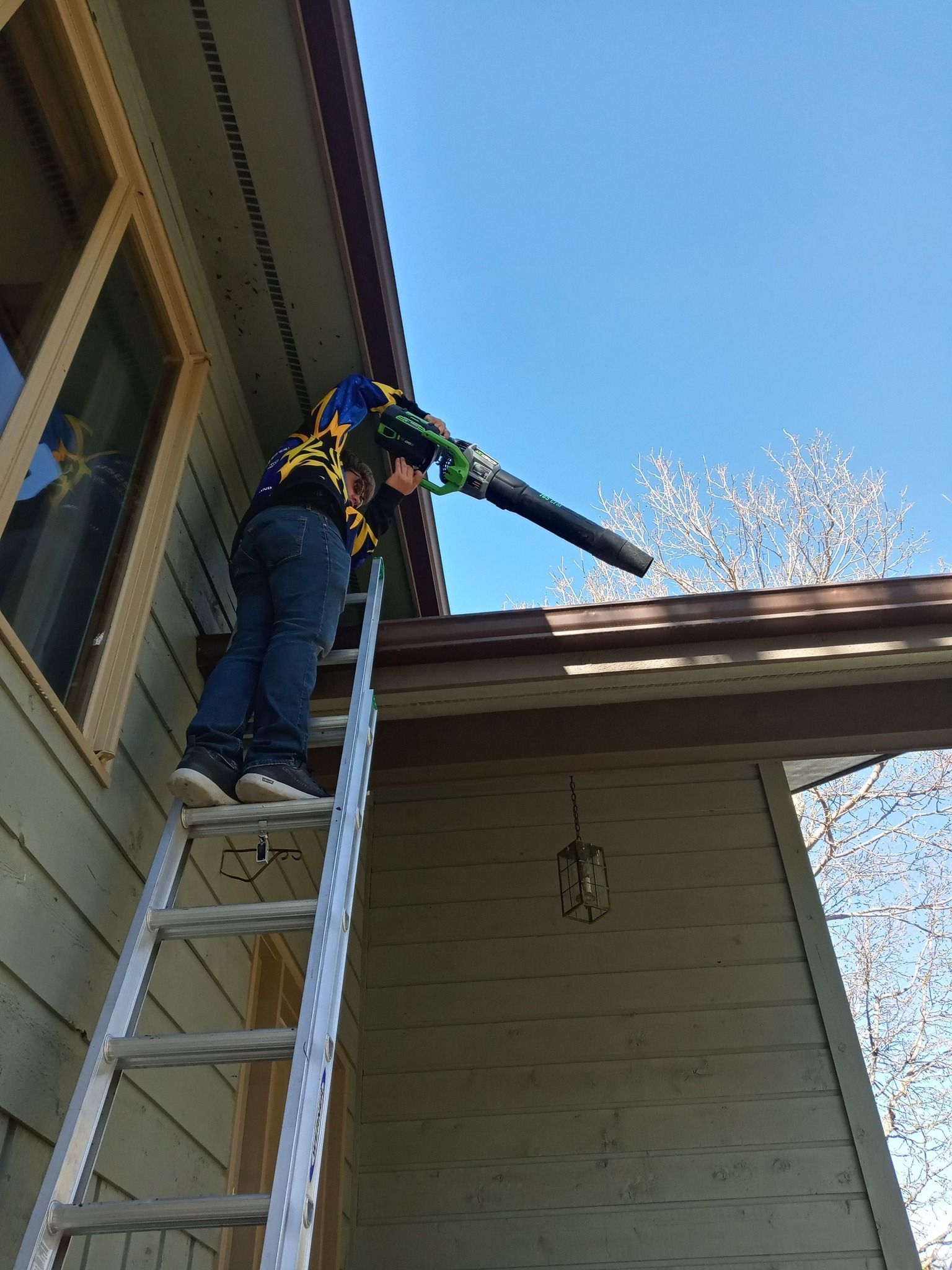 HVAC tech working in house