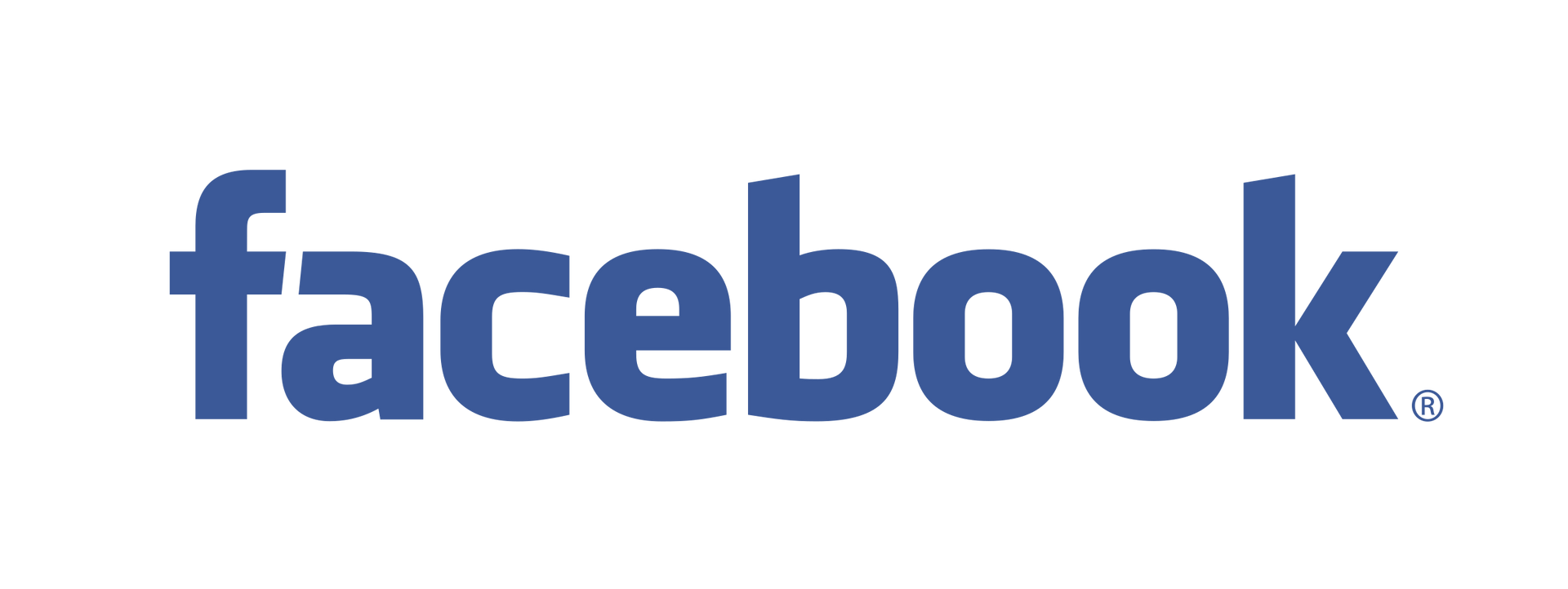 A blue facebook logo on a white background