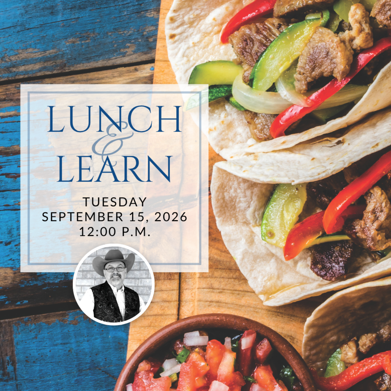 a plate of sandwiches on a table with the words lunch & learn on it