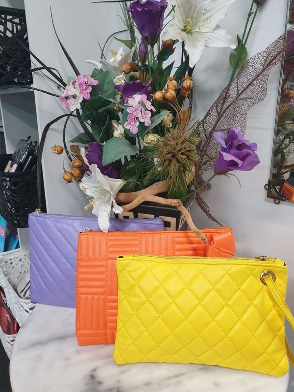 Three Colorful Quilted Clutch Purses — Shona's Lingerie in Hermit Park, QLD