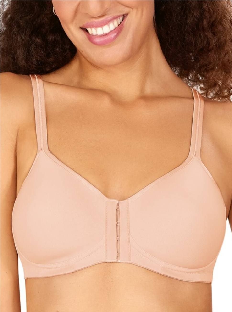 A Woman Wearing a Beige Front-closure Bra — Shona's Lingerie in Hermit Park, QLD