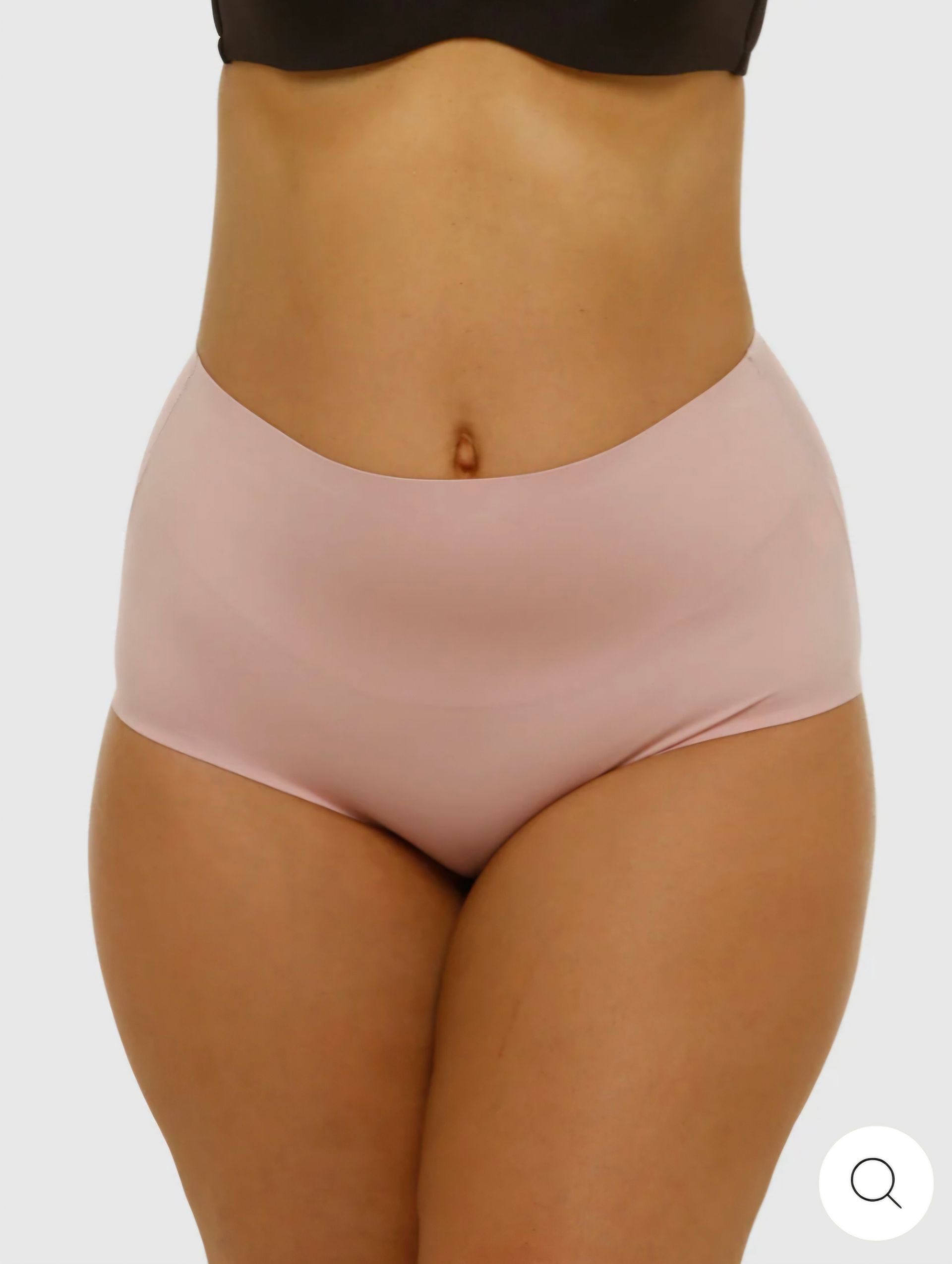 Close-up of a Torso Wearing Black Top and Light Pink High-waisted Shorts — Shona's Lingerie in Hermit Park, QLD
