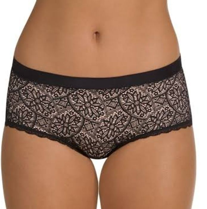 Black Lace Boy Short Underwear With a Tan Lining — Shona's Lingerie in Hermit Park, QLD