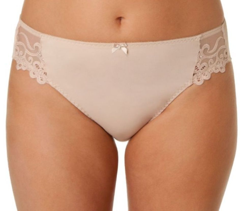 Beige Women's Underwear With Lace Details on the Sides and a Small Bow at the Waist — Shona's Lingerie in Hermit Park, QLD