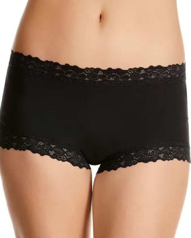 Black Boy Shorts With Lace Trim — Shona's Lingerie in Hermit Park, QLD