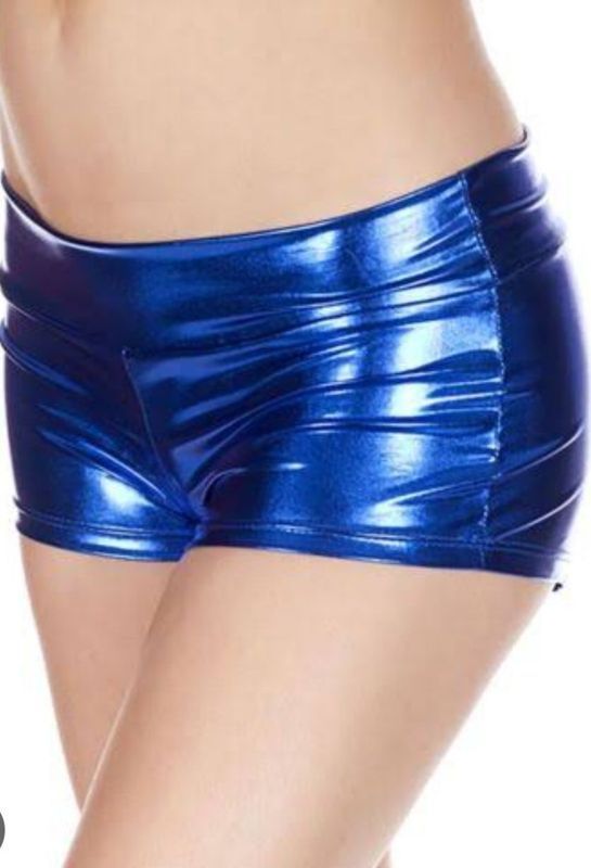 Shiny Blue Metallic Shorts — Shona's Lingerie in Hermit Park, QLD