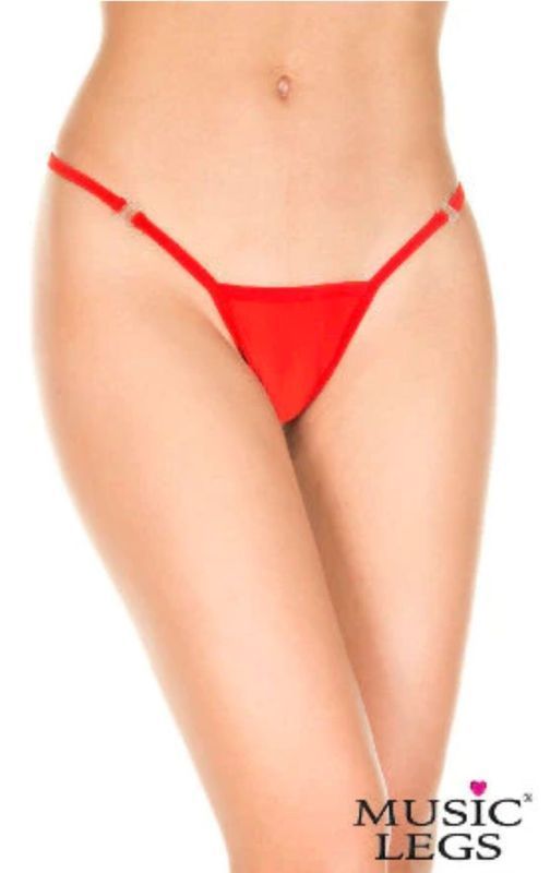Red Thong Underwear on a Person's Torso and Legs — Shona's Lingerie in Hermit Park, QLD