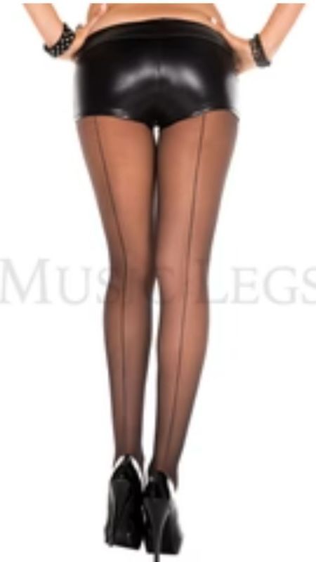 Woman in Black Shorts, Seamed Stockings, and Heels, Hands on Hips — Shona's Lingerie in Hermit Park, QLD
