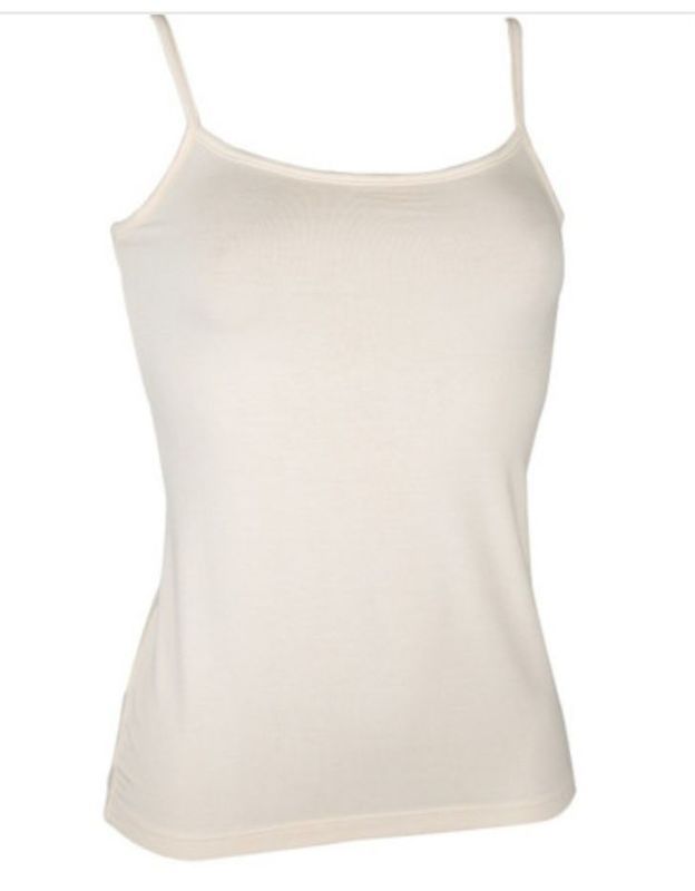 Cream-coloured, Form-fitting Spaghetti Strap Tank Top — Shona's Lingerie in Hermit Park, QLD