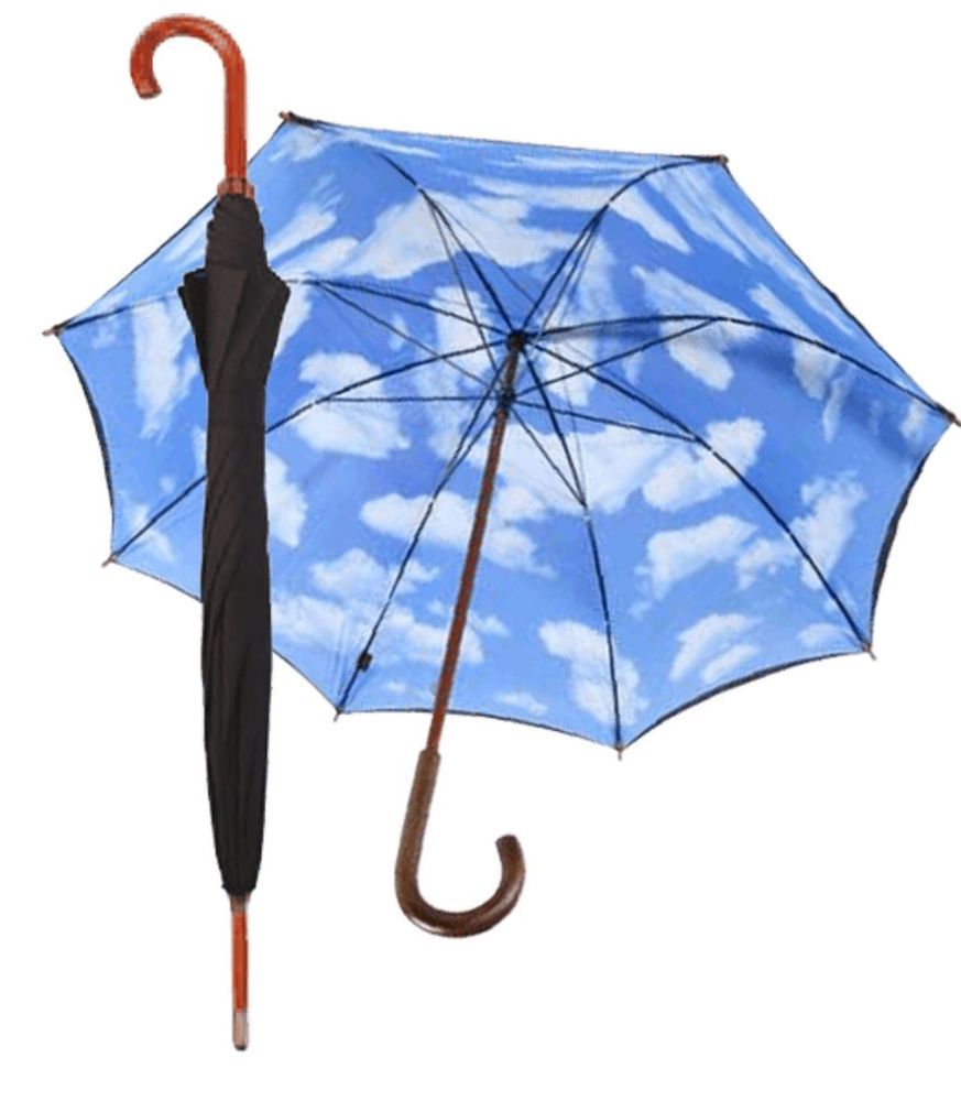 Two Umbrellas, One Closed and Black, the Other Open Displaying a Blue Sky — Shona's Lingerie in Hermit Park, QLD