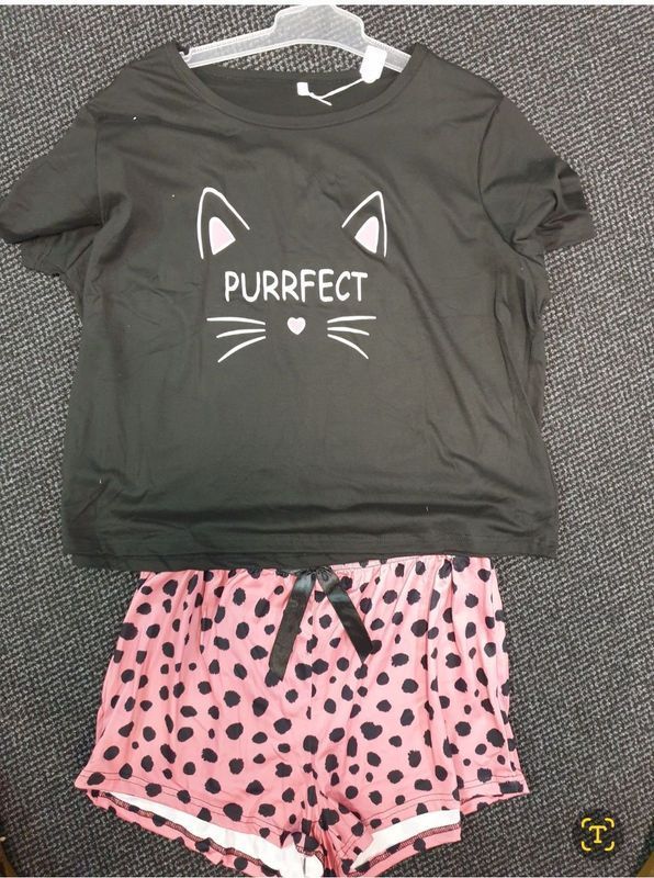 Black Cat-themed Pajama Set — Shona's Lingerie in Hermit Park, QLD